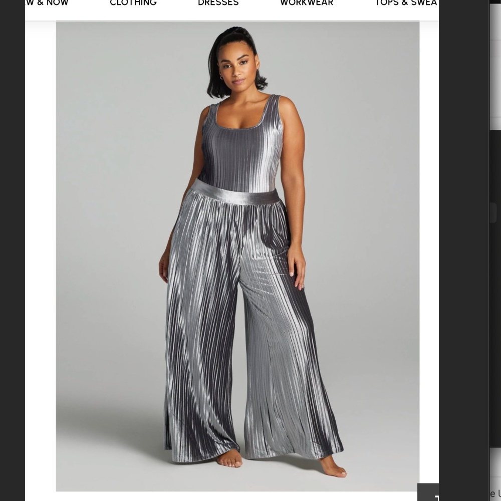 Rumi Velvet Set: Body suit & Wide-Leg Pleated Pant (Gabrielle Union Collection)